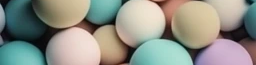 a bunch of muted colored balls